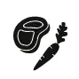 icone de carotte et de viande